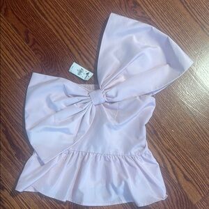 Express Light Pink Smocked Top